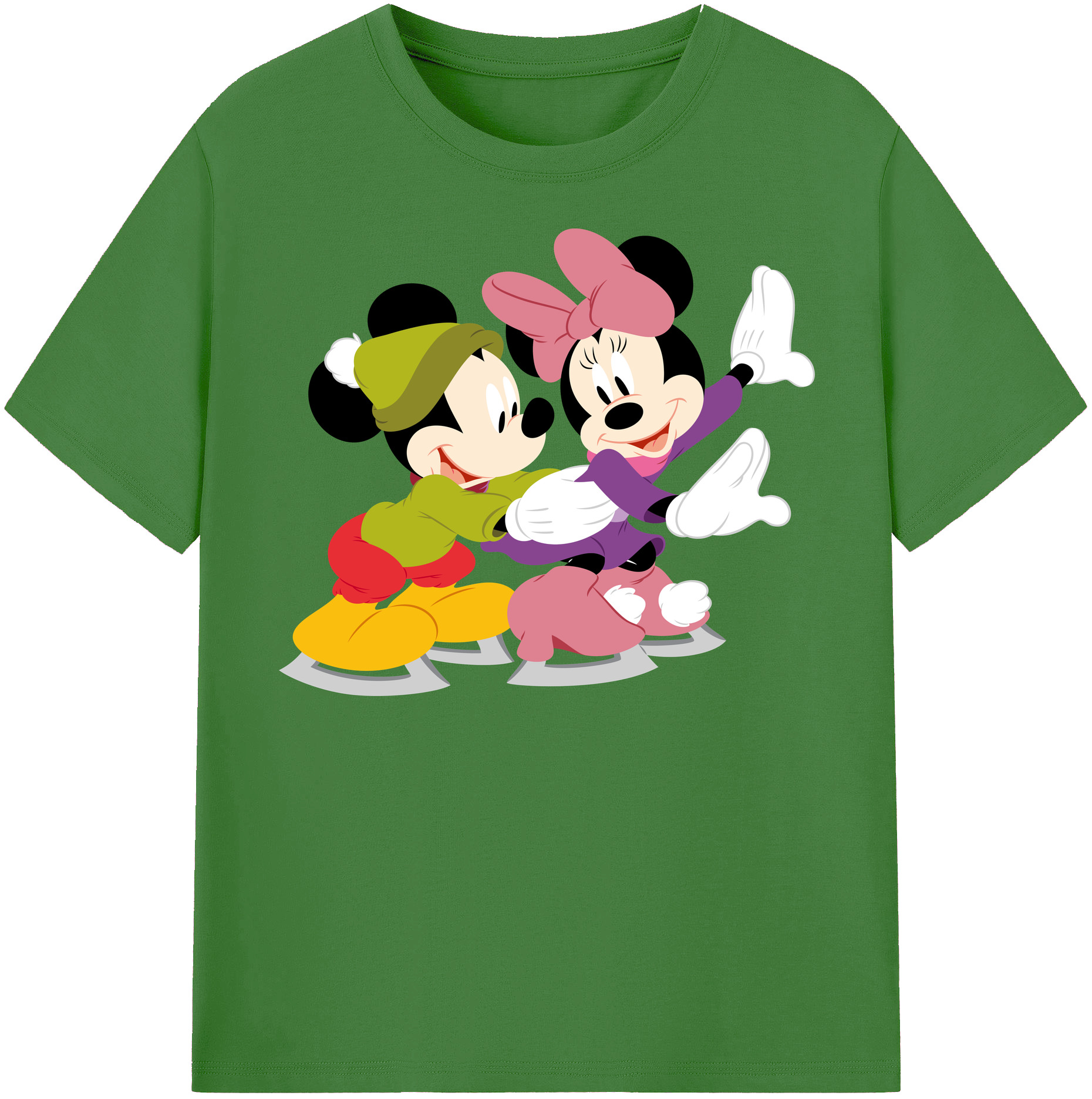 （画像用） ミッキーマウス Mickey Mouse レディースカジュアルプリントTシャツ（綿100％）